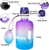 QuiFit Motivational Gallon Water Bottle - with Time Marker & Infuser & Flip Top Leak-Proof Reusable Water Jug for Fitness Outdoor Sports Enthusiasts BPA Free