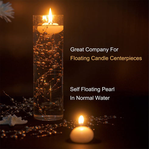 TeaSu 12pcs Pearl String, for Wedding Centerpiece, Vase Filler and Decor for Floating Candles