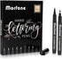 Morfone 10 Size Hand Lettering Pens Calligraphy Brush Pens Black Ink Markers Set Art Kit for Beginners, Hand Writing, Drawing, Sketching, Journaling, Illustrations
