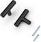 KNOBWELL 10 Pack Solid Stainless Steel Kitchen Cabinet Knobs Matte Black Finish, Single Hole 2 Inch, Black Kitchen Cabinet Knobs Bathroom Cabinet Pulls