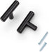 KNOBWELL 10 Pack Solid Stainless Steel Kitchen Cabinet Knobs Matte Black Finish, Single Hole 2 Inch, Black Kitchen Cabinet Knobs Bathroom Cabinet Pulls