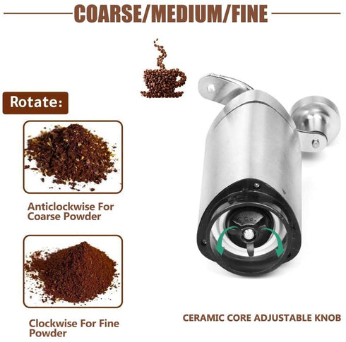 AVNICUD Manual Coffee Grinder, Hand Coffee Grinder with Adjustable Conical Ceramic Burr, Triangular and with Foldable Handle Mill for Precision Brewing