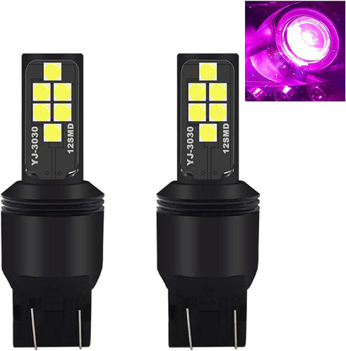 SOCAL-LED LIGHTING 7440 7443 Pink Purple LED Turn Signal Bulb Advanced 3030 SMD Bright Colorful DRL Brake Lamp Parking Tail Light, Pack of 2