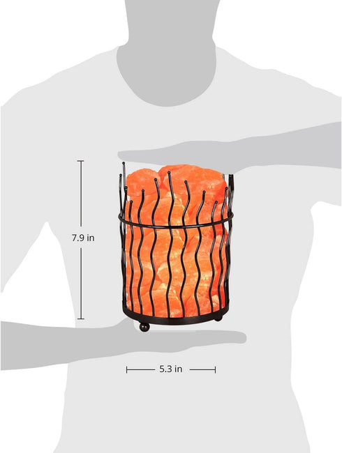 Himalayan Glow 1332 Basket Salt lamp, 6-8 lbs, Amber Glow