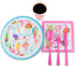 HAPYCITY 144 Pieces Mermaid Party Supplies Set Serves 24 Perfect Mermaid Birthday Packs Including Plates Napkins Cups Forks Spoons Knives