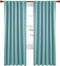 Deconovo Blackout Curtains Back Tab and Rod Pocket Curtains Insulated Thermal Room Darkening Drapes for Sliding Door 52x95 Inch Teal Set of 2