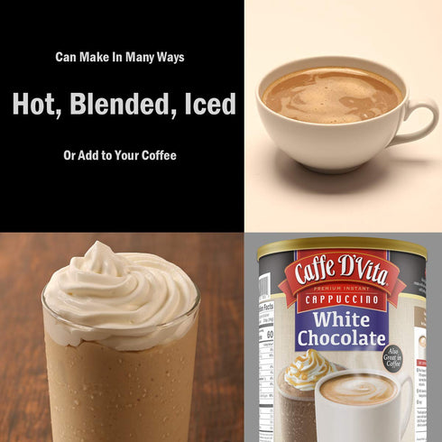 Caffe D'Vita White Chocolate Cappuccino 3 lb. can (48 oz.)