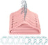 Lemonfilter 20 Pack Kids Velvet Hangers, Non-Slip Baby Clothes Hangers Space Saving Ultra Thin Toddler Children Hangers + 8 Pcs Baby Clothing Dividers + 10 Finger Clips (Pink)