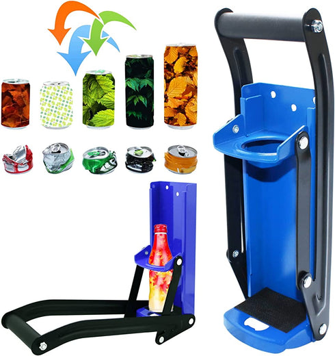 laffeya Can Crusher, Can Crusher Wall Mounted 16 oz & Bottle Opener, Eco-Friendly Aluminum Can Crusher, Heavy Duty Can Crusher Soda Beer Smasher Recycling Tool (16oz, Blue)
