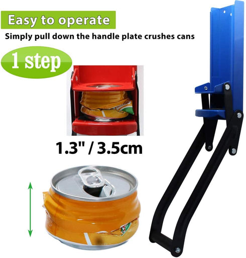 laffeya Can Crusher, Can Crusher Wall Mounted 16 oz & Bottle Opener, Eco-Friendly Aluminum Can Crusher, Heavy Duty Can Crusher Soda Beer Smasher Recycling Tool (16oz, Blue)