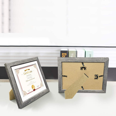 Edenseelake 4 Packs 8.5 x 11 Picture Frame, Rustic 8.5x11 Photo Frames for Wall Mounting and Tabletop Decoration, Grey