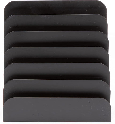 Mind Reader Vertical Desk File Organizer, 6 Slots, Black