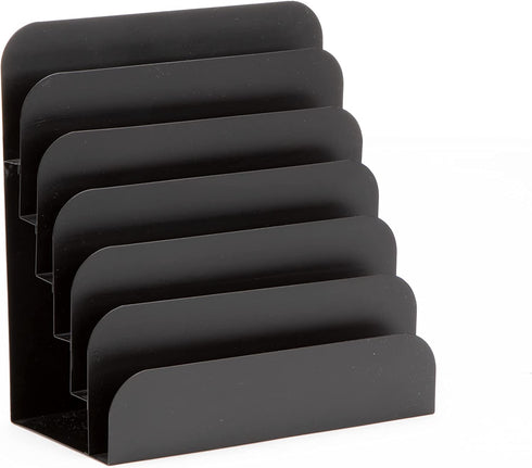 Mind Reader Vertical Desk File Organizer, 6 Slots, Black