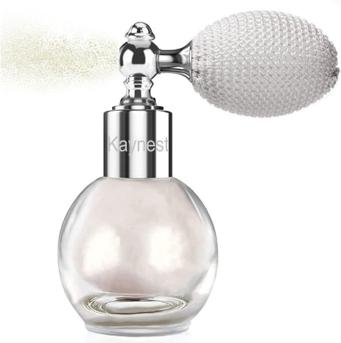 Shimmering Spray Powder Sparkle Powder, Body Glitter Face High Gloss Spray Highlighter Loose Powder Makeup Spray for Women Hair Nails Makeup( 1#Pearl White)