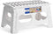ACSTEP Folding Step Stool - 9" Height 15" Wide Foldable Stepping Stool Sturdy Holds Up to 300 lbs, Safer and Non Slip Foldable Step Stool for Kids - Enough to Support Adults (White)