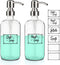 Glass Soap Dispenser 2 Pack 17oz Clear Liquid Soap Dispenser for Kitchen Bathroom Countertop Hand Dish Lotion (17oz/500ml)