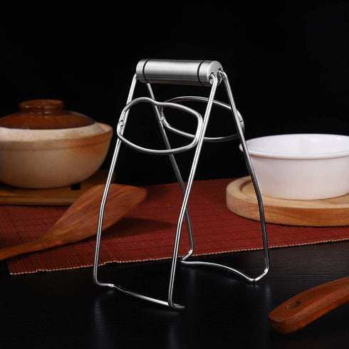 BESTONZON Kitchen Folding Hot Dish Plate Clip Plate Tongs Bowl Clips Pan Dish Gripper Clips Hot Plate or Bowls Clamp Holder Tong