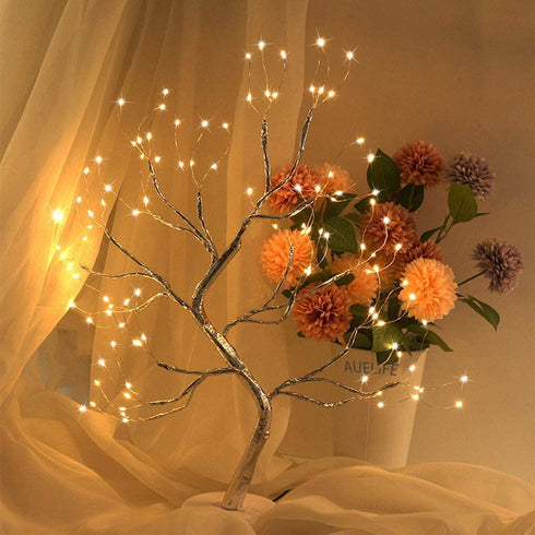 S-Union Tabletop Bonsai Lighted Tree 108 LED Christmas Decorations Table Tree Lamp Lights, Battery/USB Operated, DIY Artificial Tree for Wedding Party Gifts Indoor Outdoor Bedroom Desktop Decor