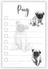 Pug Puppies Sticky to Do List Notepad - Dog Sticky Notes Stationary School Office Supplies for Girls and Pug Mom | Pug Gifts for Pug Lovers | 4" x 6" 50 Pages