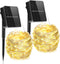 eulogize Outdoor Solar String Lights, 2-Pack Each 33 Ft Copper Wire 100 Ultra-Bright LED 8 Modes Waterproof Solar Fairy Lights for Christmas Wedding Patio Garden Party Decoration