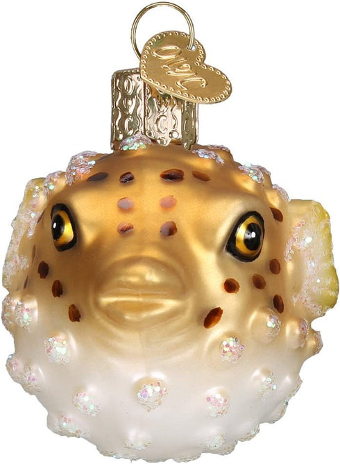 Old World Christmas Fish Collection Glass Blown Ornaments for Christmas Tree Pufferfish