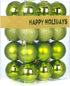 24Pcs Christmas Balls Ornaments for Xmas Tree - Shatterproof Christmas Tree Decorations Large Hanging Ball Lemon Green 3.2" x 24 Pack