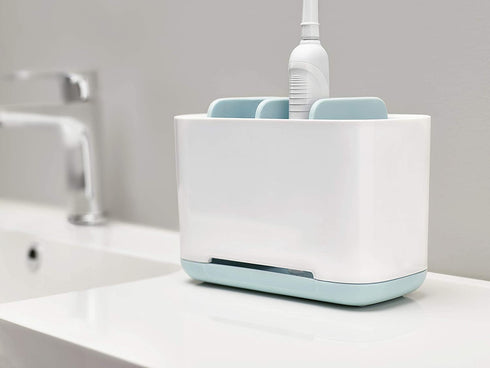 Joseph Joseph 70501 EasyStore Toothbrush Holder Bathroom Storage Organizer Caddy, Large, Blue