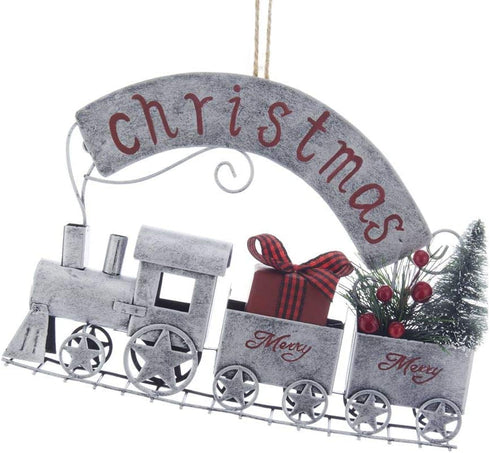 Kurt Adler Christmas Train Metal Ornament