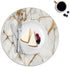 Round Leather Placemats Set of 4 PU Waterproof Non-Slip Washable Heat Resistant Place Mat for Kitchen Dining Table - Marble Gold Line
