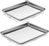 Baking Sheet Set of 2 Packs, Zacfton 10.4 Inch 12.4 Inch Cookie Sheets Baking Pans Stainless Steel Bakeware Set of 2, Toaster Oven Pan Non-toxic & Superior Mirror Finish, Easy Clean & Dishwasher Safe