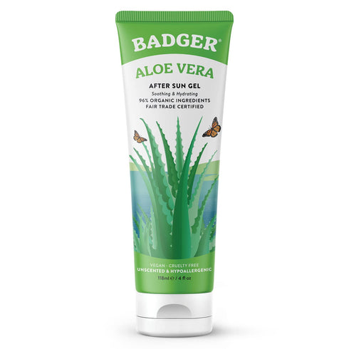Badger Organic Unscented Aloe Vera Gel, 4 FZ