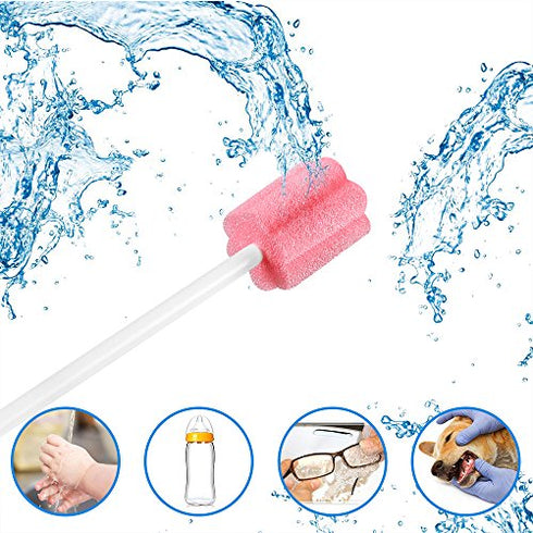 (50 Pack) Disposable Oral Swabs, Sterile Dental Sponge Unflavored for Mouth & Gum Cleaning