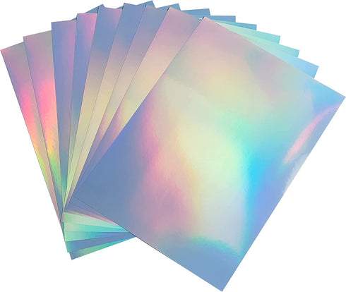 22 Sheets 8.5 x 11 Inches Printable Holographic Vinyl Sticker Paper Rainbow Sticker Paper For Inkjet & Laser Printer Quick Dry Sticker Paper Cricut Compatible