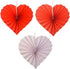 20pcs Valentines Day Decorations Set, Valentines Red Heart Paper Fans, Red Hearts Shaped Felt Garland Banner, Red Paper Pompoms Valentines Accessories for Valentines Anniversary Wedding Mother Day
