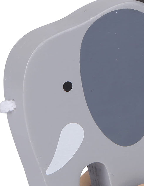 Hape Elephant Wooden Push and Pull Toddler Toy ,L: 5.7, W: 2.4, H: 4.5 inch