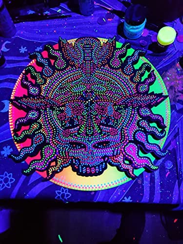 Fluorescent Glow In The Dark Paint - 1 Ounce (Fluorescent Blue) - 5+ Colors Available