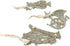 Kurt Adler Musical Instrument Platinum Tone 5 inch Glass Christmas Ornaments Set of 3