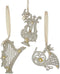 Kurt Adler Musical Instrument Platinum Tone 5 inch Glass Christmas Ornaments Set of 3