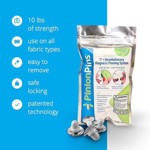 PinionPins Clear Magnetic Duvet Clips with Key. - Patented Duvet & Comforter Clip Pinning System - Stronger Than Traditional Duvet Fasteners Like Duvet Donuts (8 Clear Pins with Key)