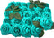 Lmeison Artificial Flowers Teal Green Roses, 50pcs Real Looking Foam Fake Roses with Stems for DIY Wedding Bouquets Centerpieces Valentine's Day Bridal Shower Party Tables Home Decorations