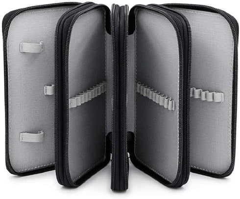 Pencil Case 72 Slots Large Capacity Pens Case Pencil Pouch Wrap Coloring Pencil Holder Organizer Stationary Bag with Interior Zippered Pocket