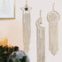 MIPON 3Pcs Macrame Dream Catcher, Handmade Woven Boho Tapestry, Chic Bohemian Home Decor Wall Hanging Sun & Moon & Star Decoration Craft Gift
