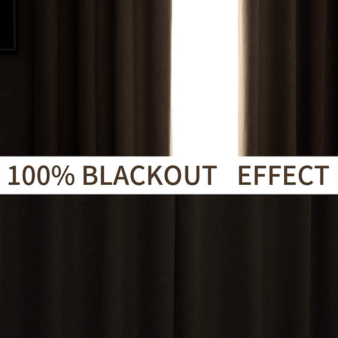 MIULEE Linen Textured Curtains for Bedroom Solid 100% Blackout Thermal Insulated Natural Beige Grommet Room Darkening Curtains & Drapes Luxury Decor for Living Room Nursery 52 x 54 Inch (2 Panels)