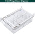 Fridge Drawer Organizer, LALASTAR Mini Refrigerator Drawers Storage Box, Pull Out Refrigerator Storage Drawers for Food, Drinks, Fit for Fridge Shelf Under 0.6" (4-grid) Dividers Are Removable