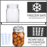 KAMOTA Mason Jars 12 oz With Regular Lids and Bands, Ideal for Jam, Honey, Wedding Favors, Shower Favors, Baby Foods, DIY Magnetic Spice Jars, 12 PACK, 20 Whiteboard Labels Included