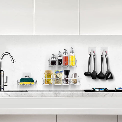 Diesisa Shower Shelves, 5 Pack Bathroom Caddy with Soap holder Shower, No Drill Shower Storage For Inside Shower With Suction Shower Caddy Organizers for Toilet Bathroom Dorm Kitchen