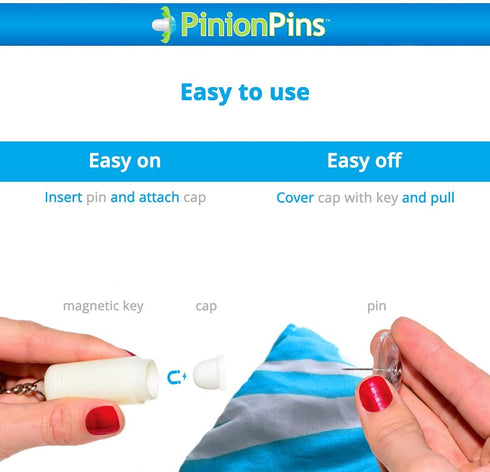PinionPins Clear Magnetic Duvet Clips with Key. - Patented Duvet & Comforter Clip Pinning System - Stronger Than Traditional Duvet Fasteners Like Duvet Donuts (8 Clear Pins with Key)