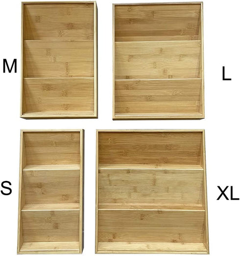 Simhoo Bamboo Spice rack In-Drawer Kitchen Cabinet Spice 18 Bottle Holder Tray for Storage/Organizer 3-Tier Insert