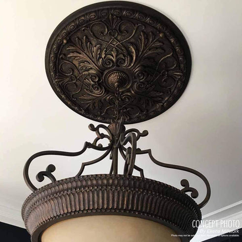Ekena Millwork CM11HE Helene Ceiling Medallion, 11 7/8"OD x 3 5/8"ID x 7/8"P, Factory Primed