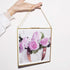 TLBTEK 8x8 inch Brass Hanging Photo Frame,Double Glass Frame for Pressed Flowers,Clear DIY Vintage Artwork Display Frame Wall Mounted Photos Frame